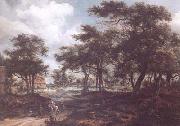 Meindert Hobbema Wooded Landscape with Travellers (mk25) Spain oil painting artist